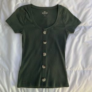 hollister tight button shirt